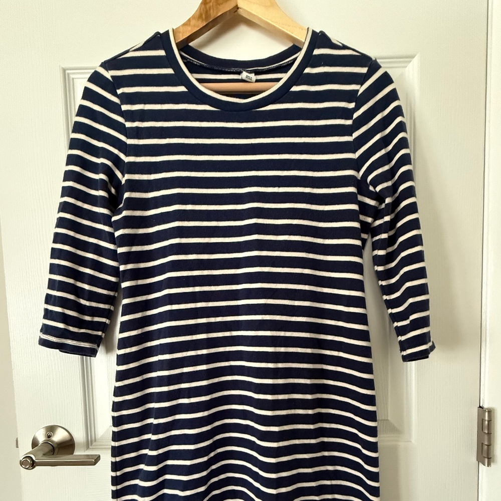 Y2K Preppy Navy & White Stripe Old Navy Cotton Dress xs